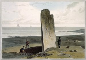 Pierre druidique à Strather près de Barvas, île de Lewis, du Volume IV de 
